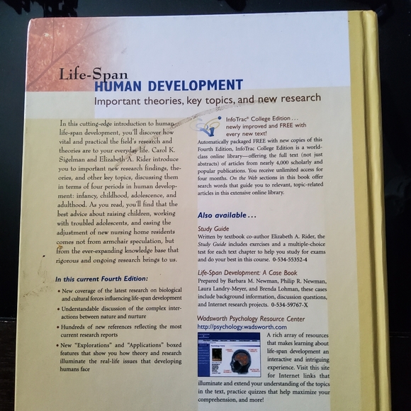 Life-Span Human Development 4th Edition by Carol K. Sigelman - Picture 2 of 2